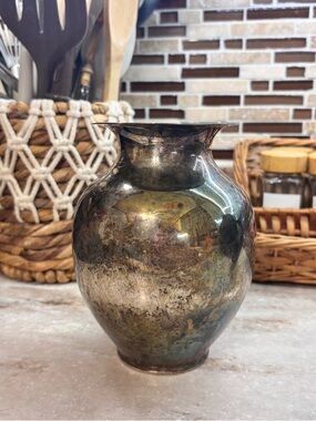 Reed & Barton Silver Plated Vase 5072 Silver Plated Mid Century 6 Inches Tall